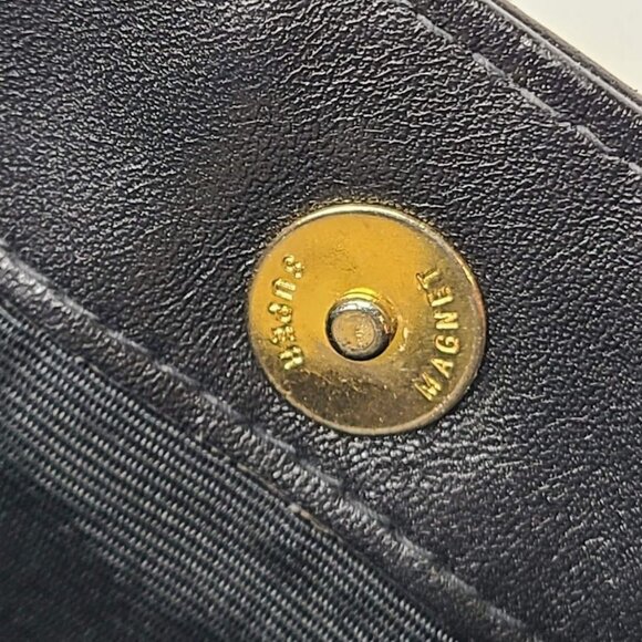 Vintage Ganson Black Leather Crossbody Bag Adjustable Strap Zippered Compartment - Picture 14 of 15